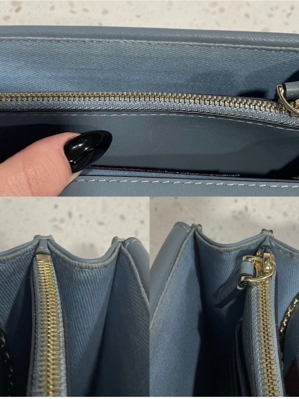 Valentino Garavani authentic Slate Blue Rockstud Crossbody with Gold Chain